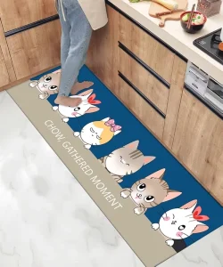 Leather Kitchen Mat Set, Cushioned Anti-Fatigue Waterproof Washable Non-Slip Standing Rugs