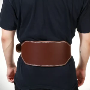 Leather Weight Lifting Training Belt with Leather Base Fabric