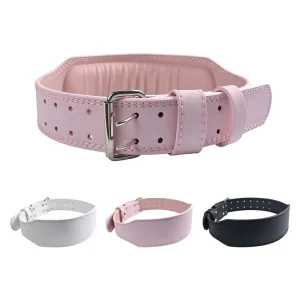 Leather Weightlifting Waist Belt for Gym and Bodybuilding, Breathable Adjustable
