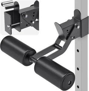 Leg Stretch and Lat Pulldown Attachment with Dip Station and Bicep Curl Accessory for Squat Rack