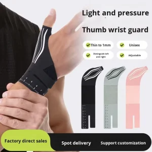 Lightweight Adjustable Thumb Wrist Brace for Sports, Polyester and Cotton