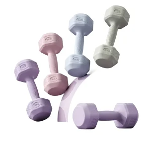 Lightweight Cement- and Rubber-Coated Dumbbells for Home and Yoga Workouts