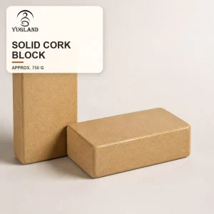 Lightweight Cork Yoga Block Portable Pilates Natural Jute Block Beveled Edges Non Slip Travel Exercise Brick