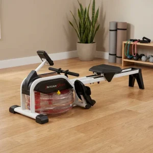 Lightweight Foldable Water-Resistance Rowing Machine with LCD Display, Sliding Seat, and Foot Pedal