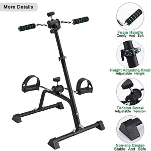 Lightweight Folding Portable Mini Bike Pedal Exerciser with Screen for Elderly Rehabilitation
