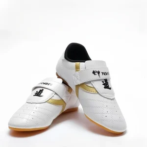 Lightweight High-Resilience Leather and Cotton Canvas Anti-Slip Taekwondo Training Shoes, Unisex