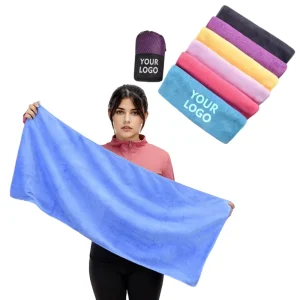Lightweight Microfiber Fitness Towel Quick Dry Absorbent Gym Accessory Solid Color Weft Knit Brushed Cloth