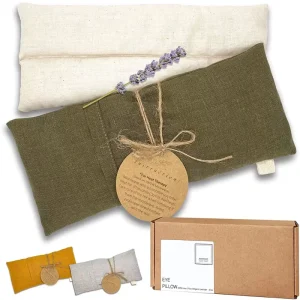 Linen Aromatherapy Eye Pillow with Lavender Flax Seed Removable Washable Cover Hot&Cold Compress for Sleep Yoga Custom Colors