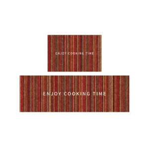 Linen Texture Long Kitchen Floor Mat Anti-slip Absorbent Runner Rug Dirt Resistant Wash-free Household Doorway Foot Pad