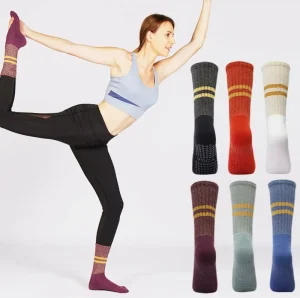 Long Cotton Yoga and Pilates Socks with Arch Support Band