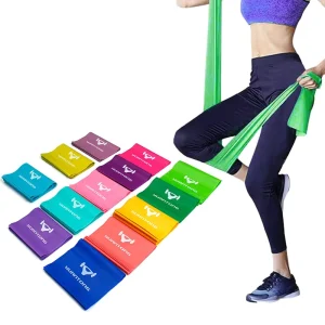 Long Elastic Physical Therapy Pilates Stretching Resistance Yoga Exercise Bands