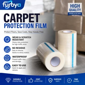 Low Adhesion LLDPE Soft High Gloss Plain Protective Film Roll for Carpet Flooring Surface Protection During Installation