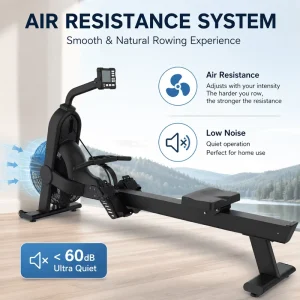 Low-Noise Air Resistance Rowing Machine