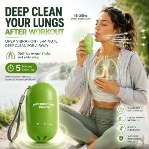 Lung Dumbbell 15-25 Hz OPEP Vibration Diaphragm Resistance Trainer Portable 5-Minute Airway Cleaning