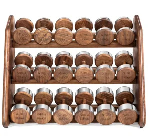 Luxury High End Wooden Dumbbells with Stainless Steel Free Weights with Solid Walnut Wood Finish