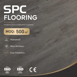 Luxury Rigid Core Flooring Anti Skid Wear Resistant Wood Texture 8mm 10mm SPC Flooring for Office Interior