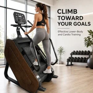 Luxury Wood Grain Commercial Stair Climber Machine Heavy Duty Rotating Stair Stepper Cardio Gym Equipment