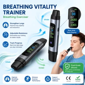 M1P Aircraft Aluminum Spirometer Breathing Trainer, LCD Screen, App, Dual-Channel Inhale and Exhale, Manufacturer
