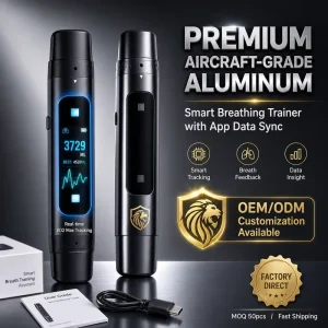 M1P Real-Time APP Display Aluminum Alloy Dual Channel Inhale Exhale 3 Resistance Levels Portable Breathing