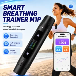 M1P Smart Breathing Trainer Real-Time Lung Capacity Monitor App-Connected Respiratory Muscle Exerciser