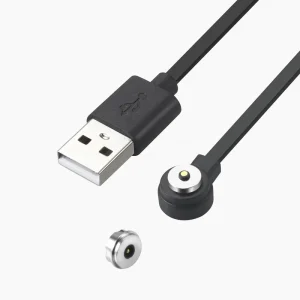 M523 Round Magnetic 2 Pogo Pin Charging Cable 2A USB A Male Flat for Smart Watch Medical & Industrial Devices