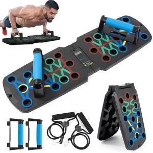 MACYO Push up Board Foldable Push up Bar Board Automatic Time Count 30 in 1 Pushup Board for Workout Equipment