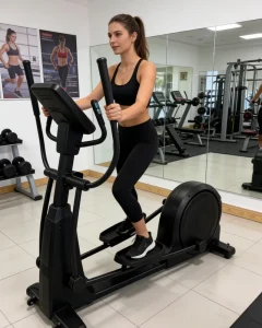 MB-120 Commercial Electric Steel Cardio Elliptical Machine with LED Display High-Tech Magnetic Control Cross Trainer for Gym Use