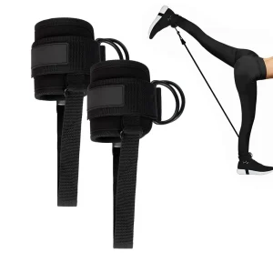 MKAS Custom Logo Neoprene Padded Weight Workout Support Ankle Cuffs D ring Adjustable Ankle Strap for Fitness Ankle Straps