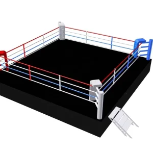 MMA Martial Arts Boxing Ring Mat and Cage with Heavy-Gauge Steel Construction, Square Shape, Custom Color and Logo, Platform