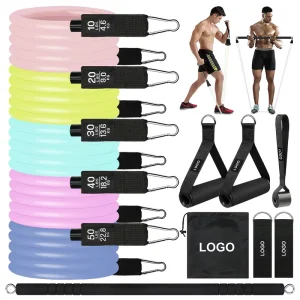 Macaron Color Latex Elastic Rope, Fitness Tube and Resistance Band Set for Full-Body Strength Training