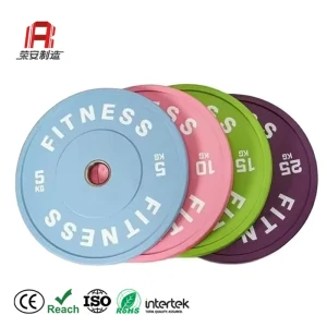 Macaron Color Rubber Barbell Plates Large Hole Training Set for Men and Women