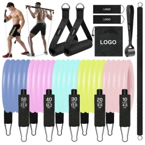 Macaron Color TPE Resistance Tube Set for Home Gym Full Body Strength Training