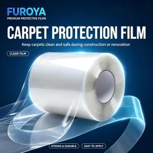 Machine Grade Plastic Glossy Carpet Protection Film Rolls for Temporary Floor Covering and Surface Safety