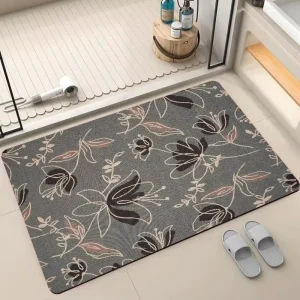 Machine-Made Eco-Friendly Natural Non-Slip Super Absorbent Quick-Drying Polyester Bath Mat Carpet