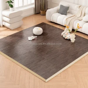 Machine-Made Geometric Wood-Texture EVA Foam Mat Anti-Slip for Children’s Bedroom and Living Room