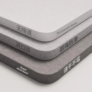 Machine-Woven Polyester Textured Thin Foot Mat for Bathroom and Doorway Quick-Dry Hand