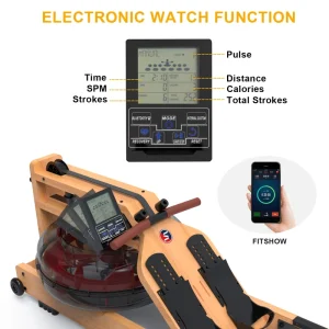 Magnetic Foldable Rower with Quiet Variable Resistance and Digital Display