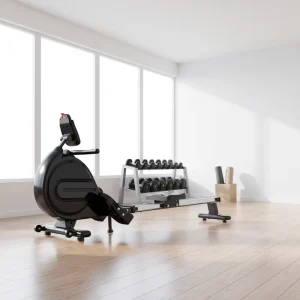 Magnetic Foldable Rowing Machine with LCD Monitor and Adjustable Resistance for Indoor Cardio Workouts