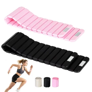 Magnetic Iron Wrist and Ankle Weights, Adjustable Silicone Wearable, 1 kg Pair for Yoga, Pilates, Walking, and Fitness Training