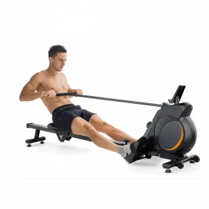 Magnetic Resistance Rowing Machine 8-Level Quiet Belt Drive Foldable Rower LCD Monitor Home Fitness Cardio Trainer 120KG