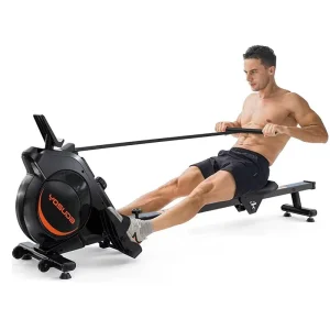 Magnetic Rowing Machine, 8-Level Resistance, Ergonomic Seat, LCD Monitor, Home Gym