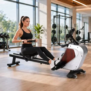 Magnetic Rowing Machine Indoor Cardio Fitness 120kg Rower Machine LCD Display Adjustable Gym Exercise Equipment