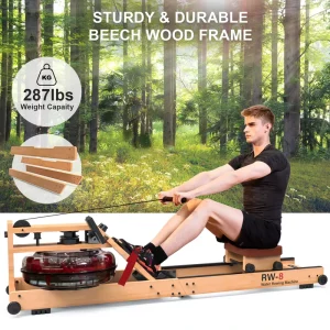 Magnetic Rowing Machine Silent Resistance Foldable Steel Rower with LCD Monitor for Full Body Home Cardio Training