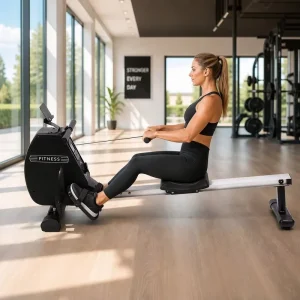 Magnetic Rowing Machine with 16-Level Resistance, LCD Display, and 120KG Max User Weight