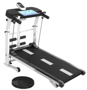 Manual Foldable Walking Pad Treadmill with Waist-Twisting Device and LED Display