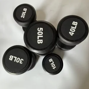 Manufacture Weightlifting Free Weight Round LB Rubber Dumbbell