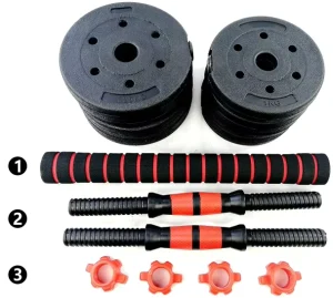 Manufacturer 55kg Black Square Three-in-One Adjustable Dumbbell Set