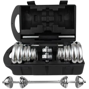 Manufacturer Adjustable Chrome Steel and Cast Iron Dumbbell and Barbell Set 10kg 15kg 20kg 30kg 50kg 55kg with Box