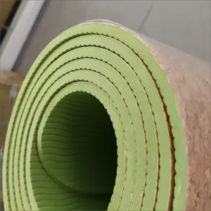 Manufacturer Biodegradable Natural Rubber and Cork Yoga Mat Set