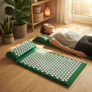 Manufacturer Cotton Yoga Massage Mat Set with Plastic Spikes
